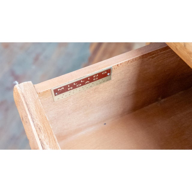 Wood Late 20th Century Chinoiserie Safari Style Bamboo and Rattan Chest of Drawers Milling Road by Baker For Sale - Image 7 of 16