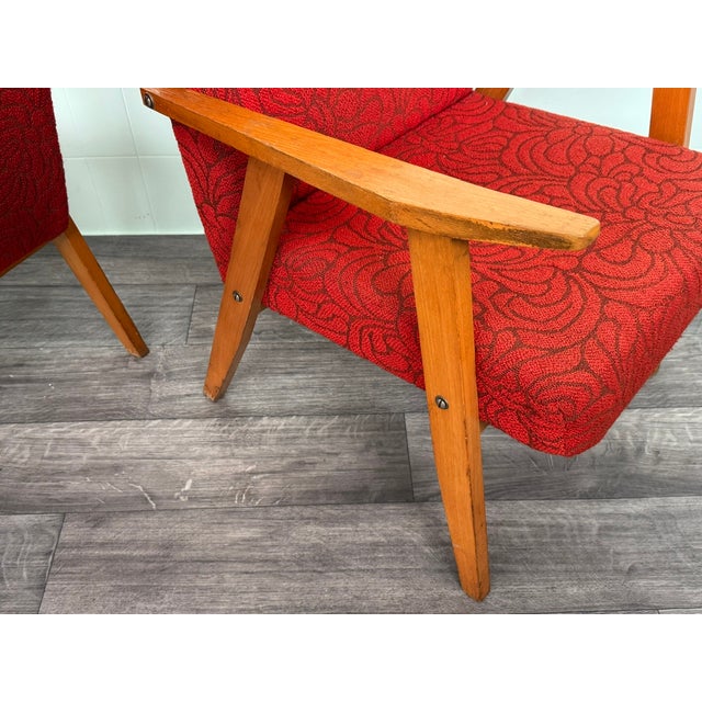 Red Vintage Italian Armchairs, 1950s, Set of 2 For Sale - Image 8 of 10