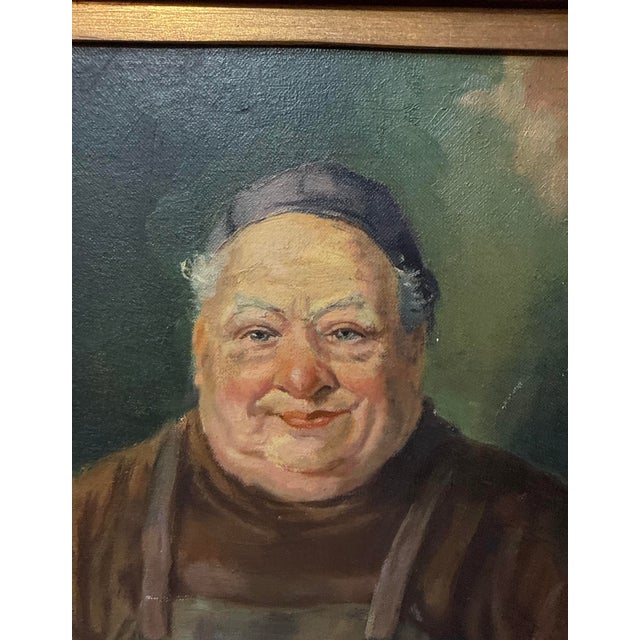 Vintage Original Realistic Monk With Stein Friar Religious Oil Painting on Board For Sale - Image 4 of 10