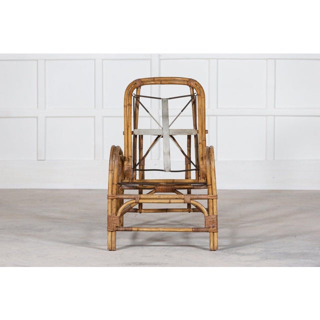 Mid-Century English Bamboo Reclining Armchair, 1950s For Sale - Image 4 of 14