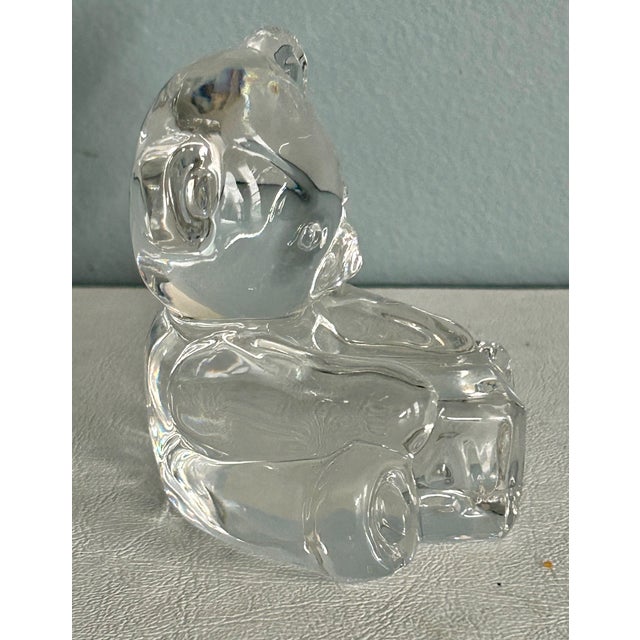 Glass VTG Waterford Crystal Teddy Bear W Block Figurine Paperweight 3" Made in Ireland For Sale - Image 7 of 12
