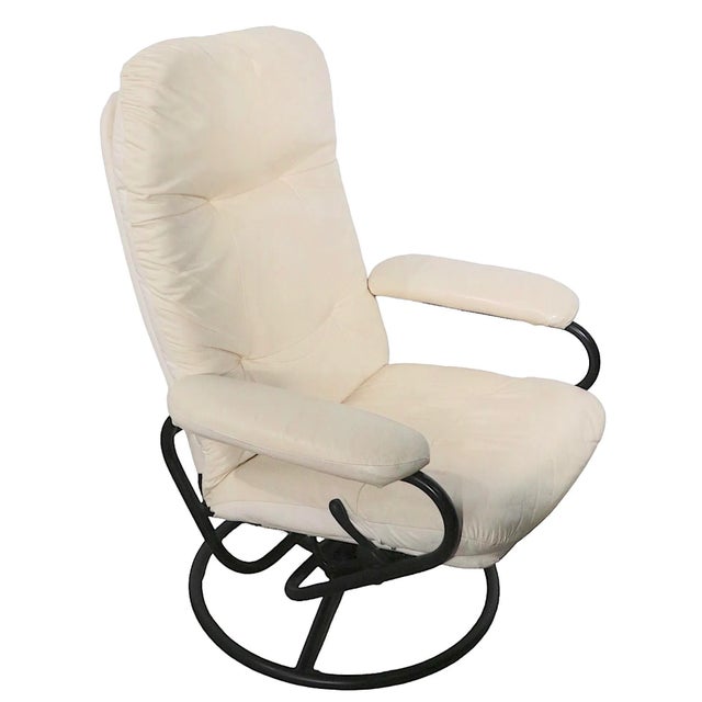 Adjustable Leather Lounge Chair With Ottoman by Pallister of North Dakota For Sale - Image 11 of 13