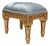 1990s Blue Upholstered Footstool in Gold Leaf For Sale