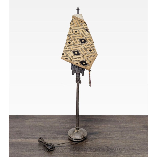 2000 - 2009 Unique Tribal Table Lamp With Patterned Shade and Decorative Base For Sale - Image 5 of 10