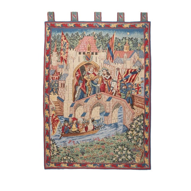 This tapestry is woven on a Jacquard Loom in the traditional weaving region of Flanders and represents a May time...