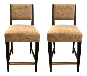 Caracole Modern Beige Pebble Counter Stools Pair