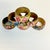 What a gorgeous set of hand-carved wooden napkin rings with a hand painted floral motif. There are 6 rings in the set with...