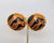 1980s Vintage Signed Gerard Yosca Round Orange & Black Striped Clip Earrings- 2 Pieces For Sale - Image 5 of 7