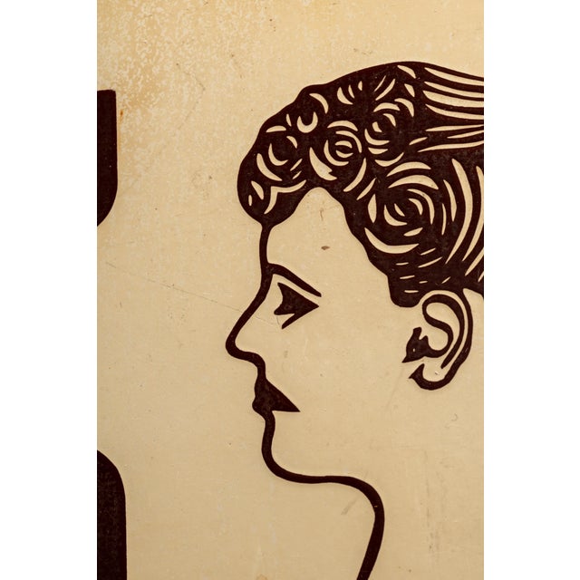 1920s Porcelain Beauty Salon Double-Sided Flange Sign For Sale - Image 4 of 7