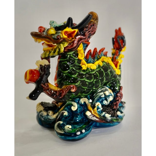 1990s Koji Pottery Asian Porcelain Dragon Statue Chairish