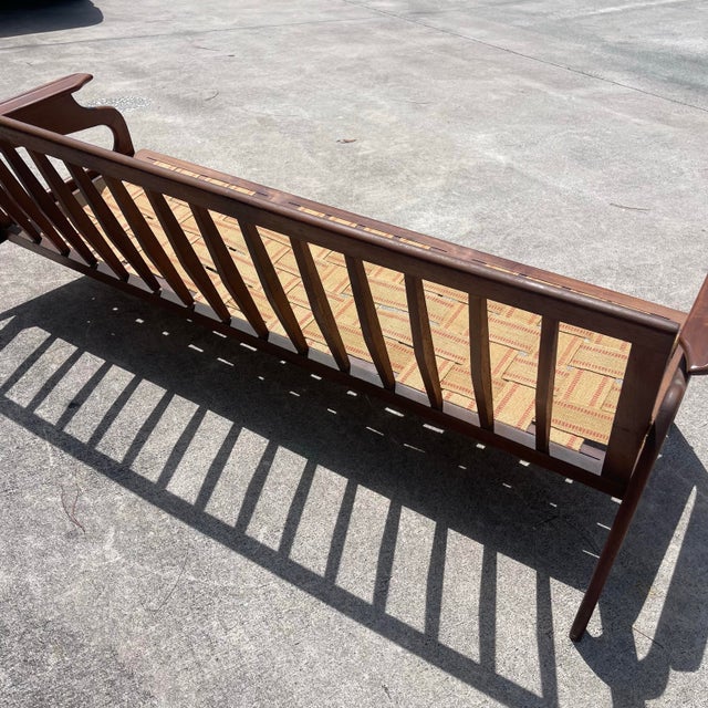 Mid-Century Modern Adrian Pearsall (Attr.) Model 1209 Sculptural Wood 3 Seat Sofa for Restoration For Sale - Image 3 of 12