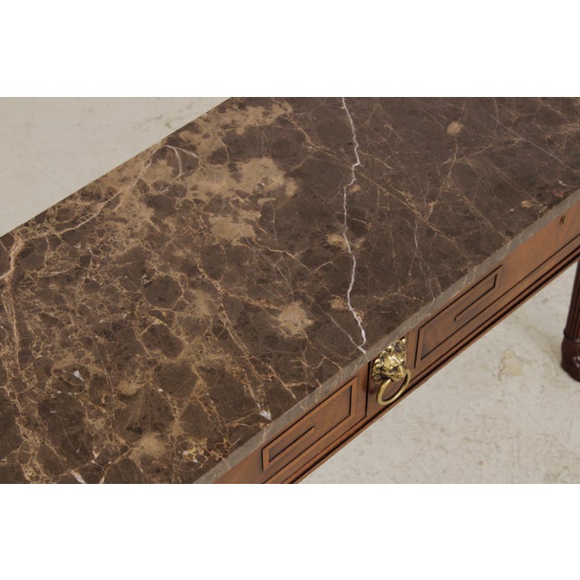 Henredon Natchez Marble Top Console Table Server For Sale - Image 10 of 17