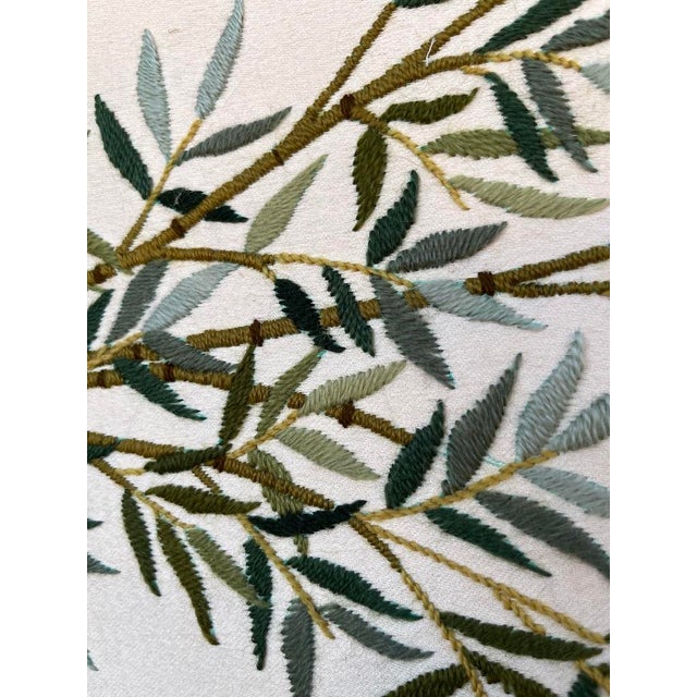 Wood Chinoiserie Bamboo Embroidery Panel For Sale - Image 7 of 10
