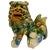 Chinoiserie Pair of Mid 20th Century Chinese Green & Blue Glazed Ceramic Foo Dog Figurines For Sale - Image 3 of 9