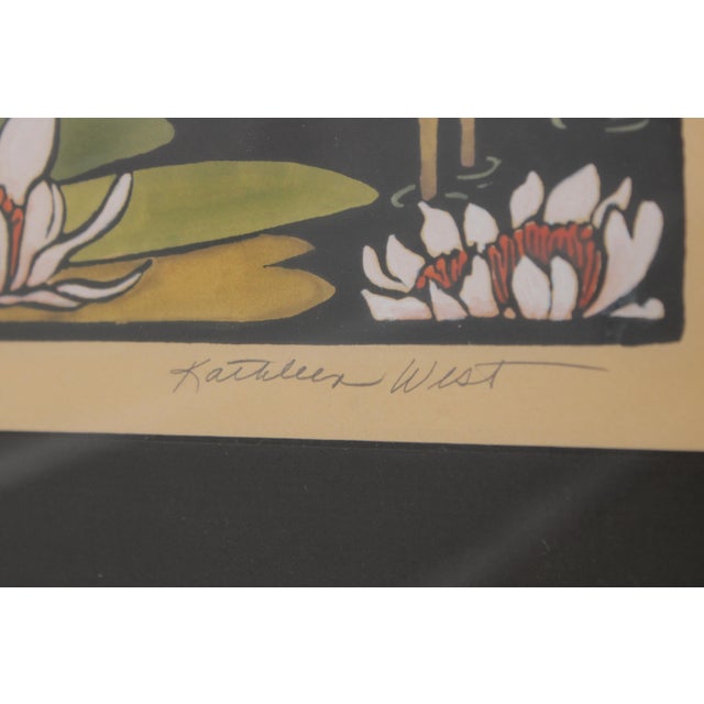Mission Kathleen West Mission Oak Waterlilies Framed Print For Sale - Image 3 of 13