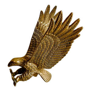 Vintage Brass Eagle in Flight Sculpure of Finial Piece