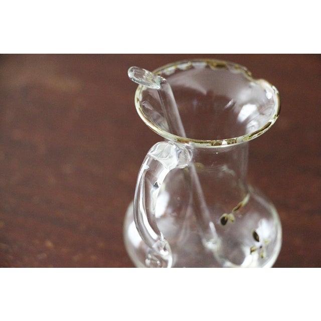 Glass 18th Century Portuguese Baroque Altar Hand Blown Glass Cruet With Spoon, Religious For Sale - Image 7 of 11