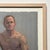 Vintage Expressionist Male Nude Figurative Study, Framed (Oil on Canvas Paper). Float mounted on a cream matte. Framed in...