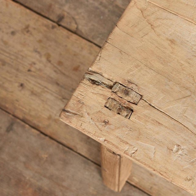 Antique Rustic Square Side Table For Sale - Image 5 of 9