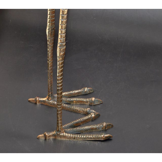 Bronze Crane Life-Size Animal Sculpture Handcrafted Mid-Century Modern 1970 For Sale - Image 10 of 13