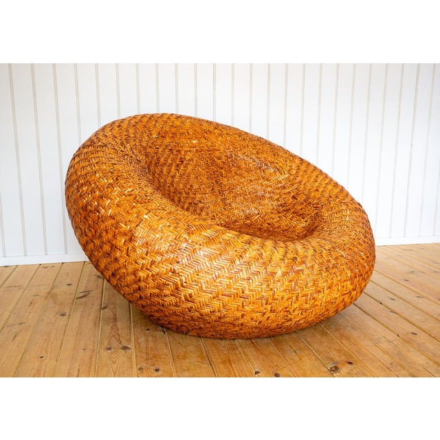 French Mushroom Lounge Chair in Rattan, 1970s For Sale - Image 16 of 18