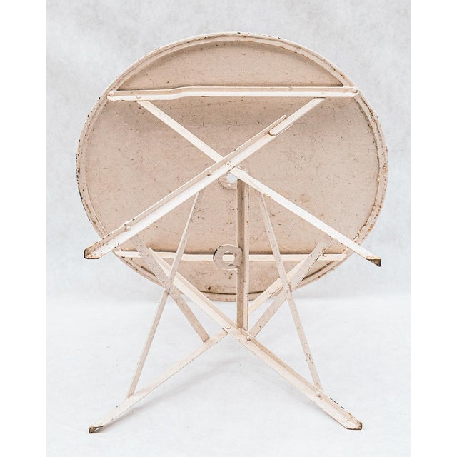 French Round Metal Garden Table, 1940s For Sale - Image 4 of 6