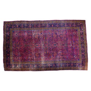 Vintage Meshed Carpet - 9'7" X 16'1" For Sale