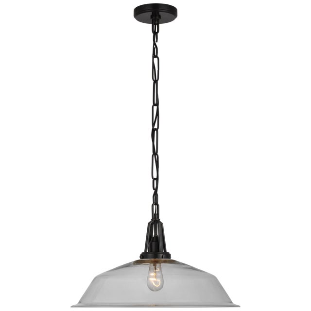 Layton 20" Pendant in Bronze with Clear Glass Designer: Chapman & Myers Canopy: 5.25" Round Mounting: Chain Shade Detail:...
