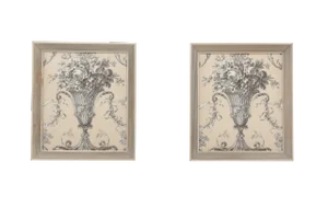 French Style Fabric Panels, a Pair