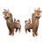 Antique c.1920's/30's Pair of Monumental Burmese Carved Wood Gilt Temple Guardian Lions / Foo Dogs For Sale