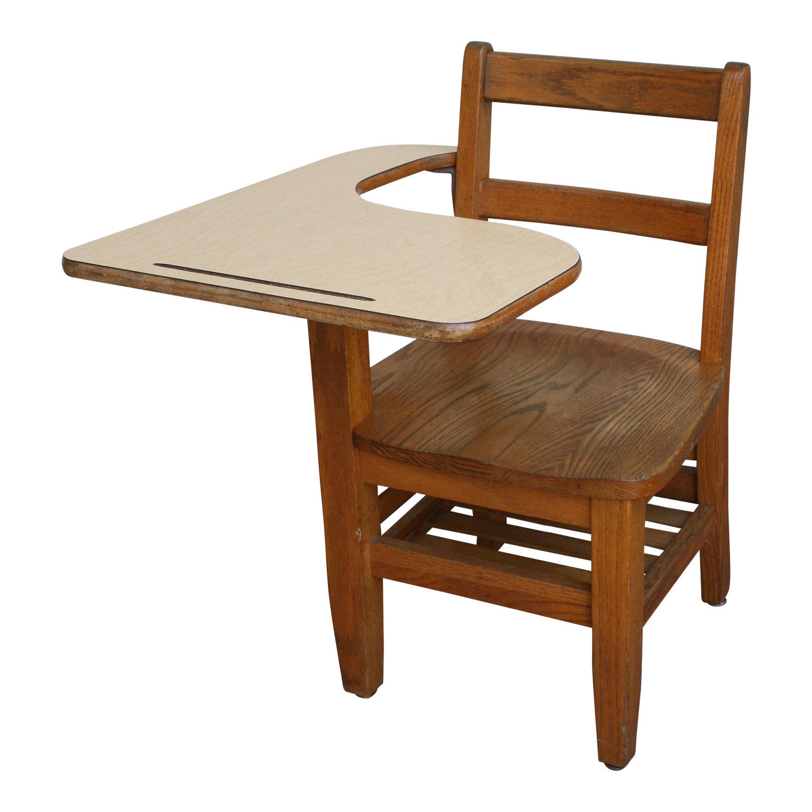 20th Century Arts and Crafts Tiger Oak Right Handed School Desk With