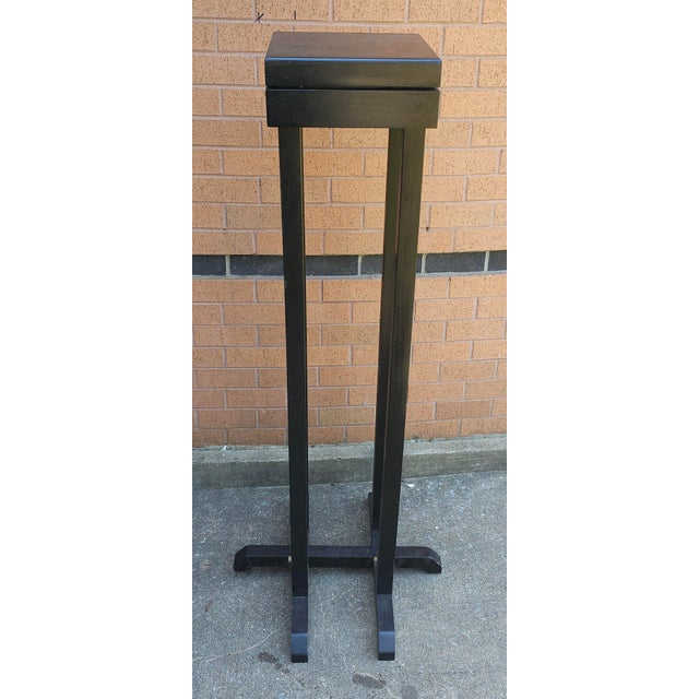 Wood Late 20th Century Arts and Crafts 58" Giant Oak Quadpod Pedestal Plant Stand For Sale - Image 7 of 10