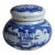 Antique Rare Magda Toilet Cream Porcelain Jar Blue & White the Magda Co Chemists Chicago For Sale
