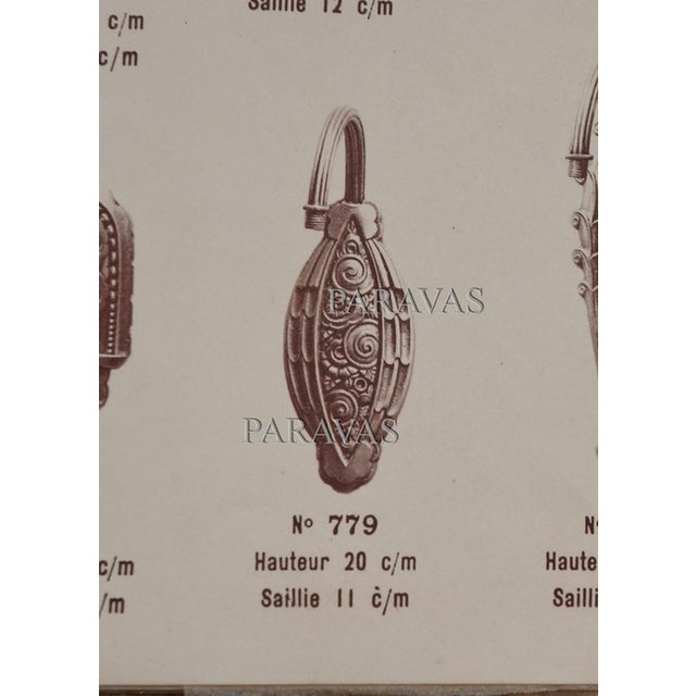 Metal French Art Deco Wall Sconce by Marcel Hudry & Muller Freres 1920s France - A Pair For Sale - Image 7 of 7