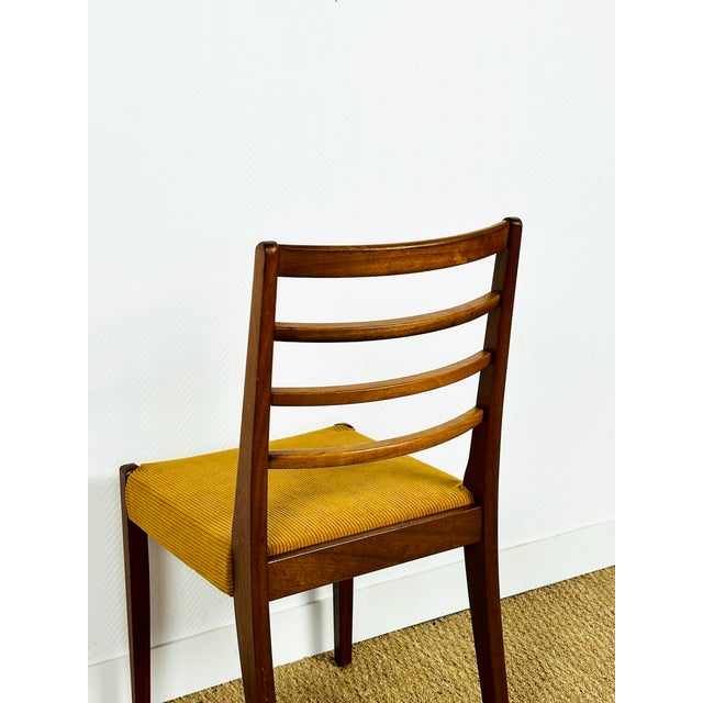 Scandinavian Teak and Corduroy Dining Chair, 1960 For Sale - Image 4 of 11