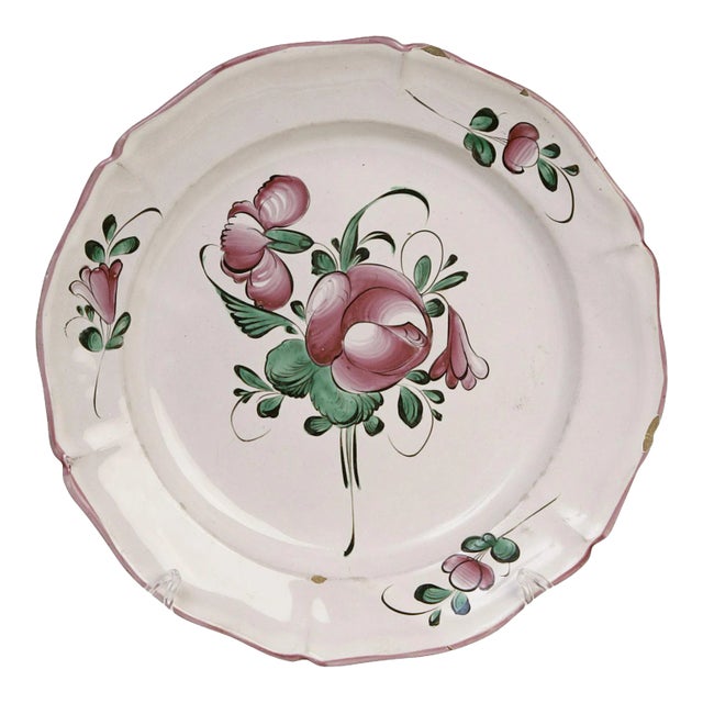 Saint-Clément Luneville Faience Plate, 1820 - France For Sale