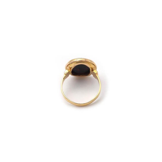 Bloodstone Signet Ring in 18k Rose Gold For Sale - Image 5 of 8