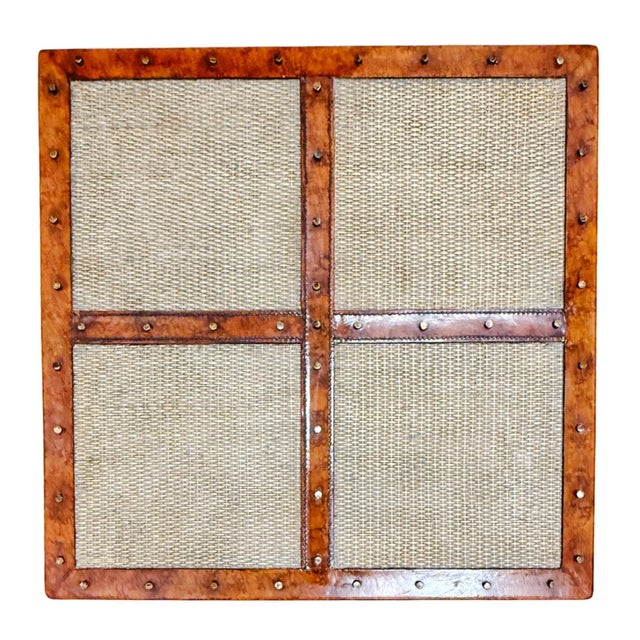 Maitland-Smith British Colonial Style Woven Rattan & Leather Coffee Table Chest For Sale - Image 12 of 14