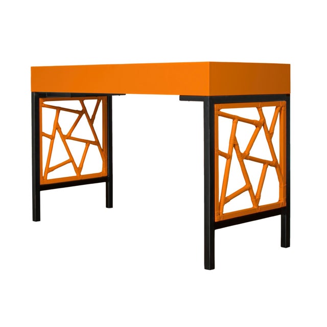 Tiffany Writing Desk - Orange For Sale In West Palm - Image 6 of 9