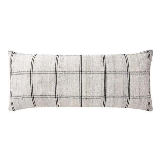 Amber Lewis x Loloi Bell Black / White 13'' x 35'' Cover with Poly Pillow For Sale