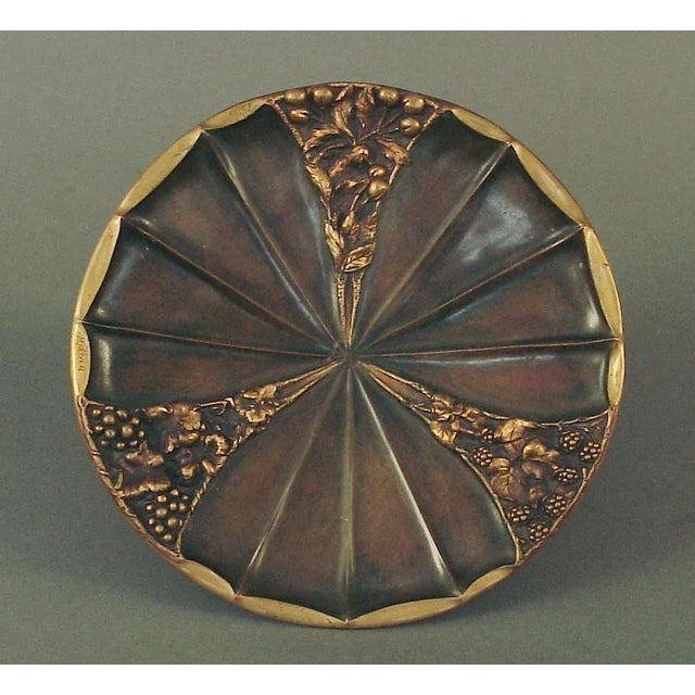 What a lovely work of art – LeRoyer’s decorated Art Nouveau compote fairly sings! The three decorated elements, in a deep...