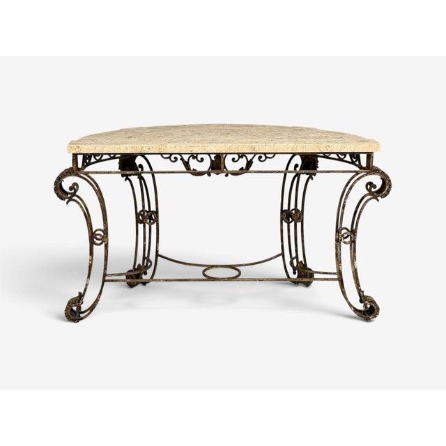 Maitland Smith, Console Table, Gilt Metal, Tesselated Marble, Philippines, 1980s For Sale - Image 13 of 13