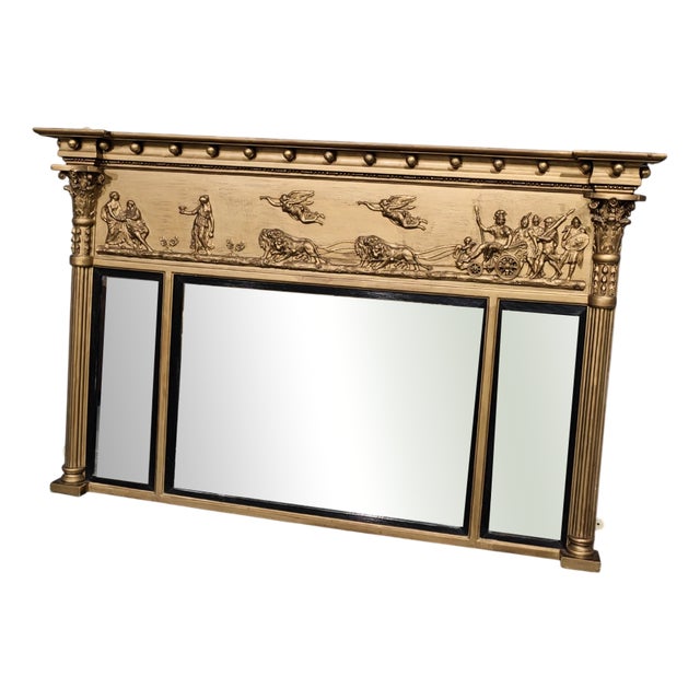 Regency Gilt Triptych Overmantle Mirror, 1810 For Sale