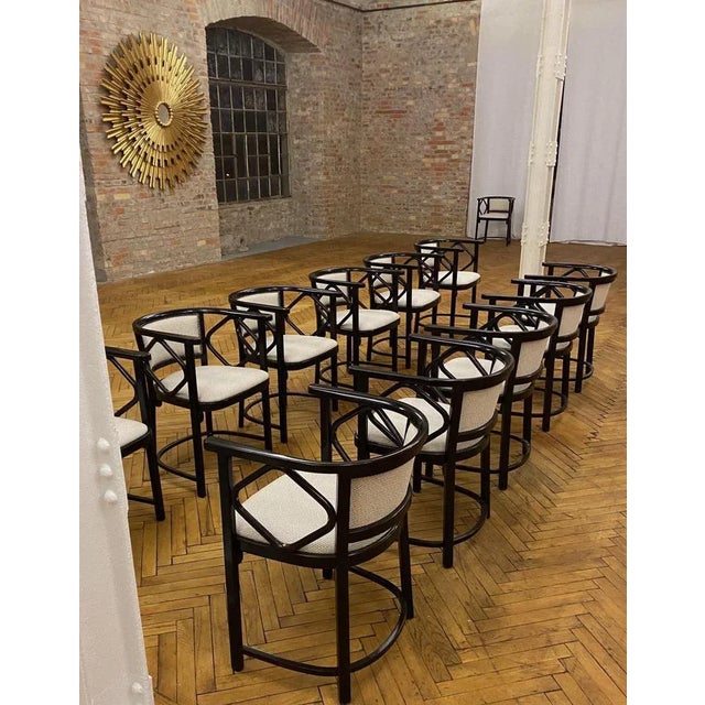 Armchairs attributed to Josef Hoffmann for Thonet, Austria, 1970s, Set of 8 For Sale - Image 3 of 13