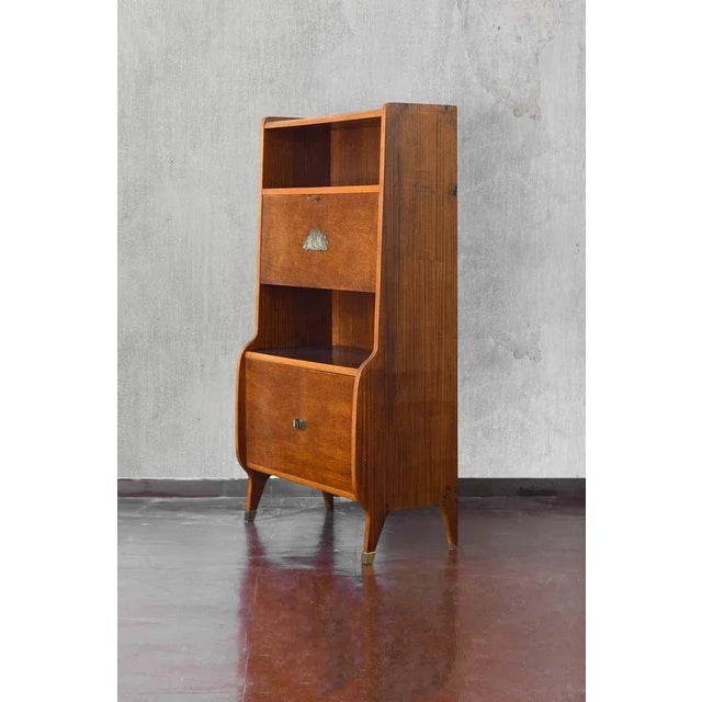 Pair of mid-Century Wooden Sideboards With Brass Details And Decorations Product details Storage units with doors and...