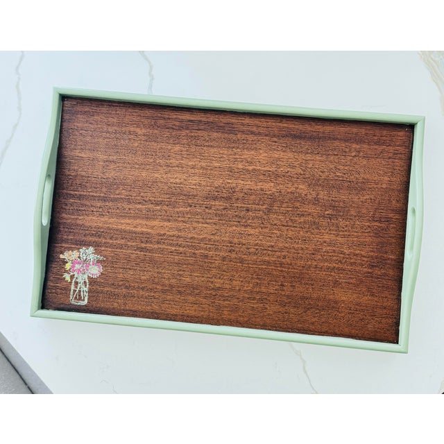 Shabby Chic Hand Painted Wood Breakfast Tray For Sale - Image 3 of 5