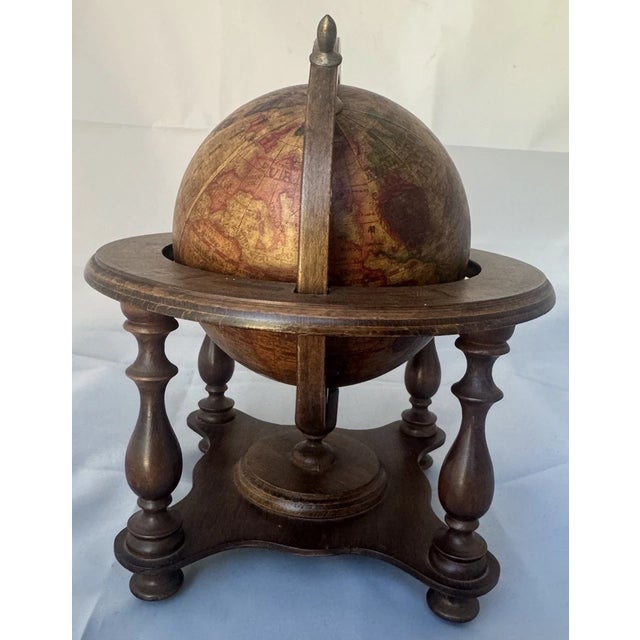 Mid-Century Modern Vintage Mid Century Modern Wooden Tabletop Globe Zodiac, Italy For Sale - Image 3 of 8