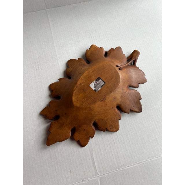 Vintage Treenware Oak Leaf Tray With Acorns For Sale - Image 4 of 6