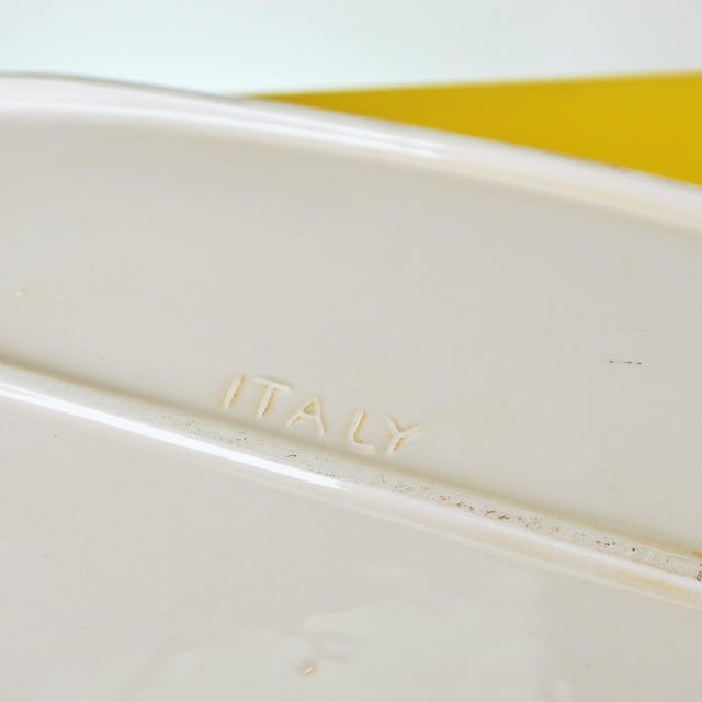 White Large Vintage Italian Ceramic Centerpiece For Sale - Image 8 of 9