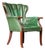 Vintage Green Vinyl Clamshell Armchair For Sale